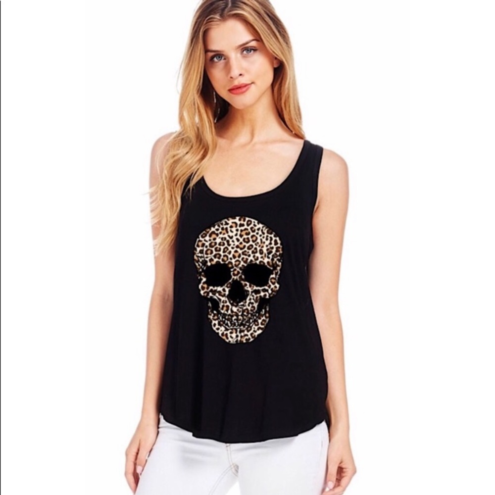 Cheetah Print Skull Tank, Women’s